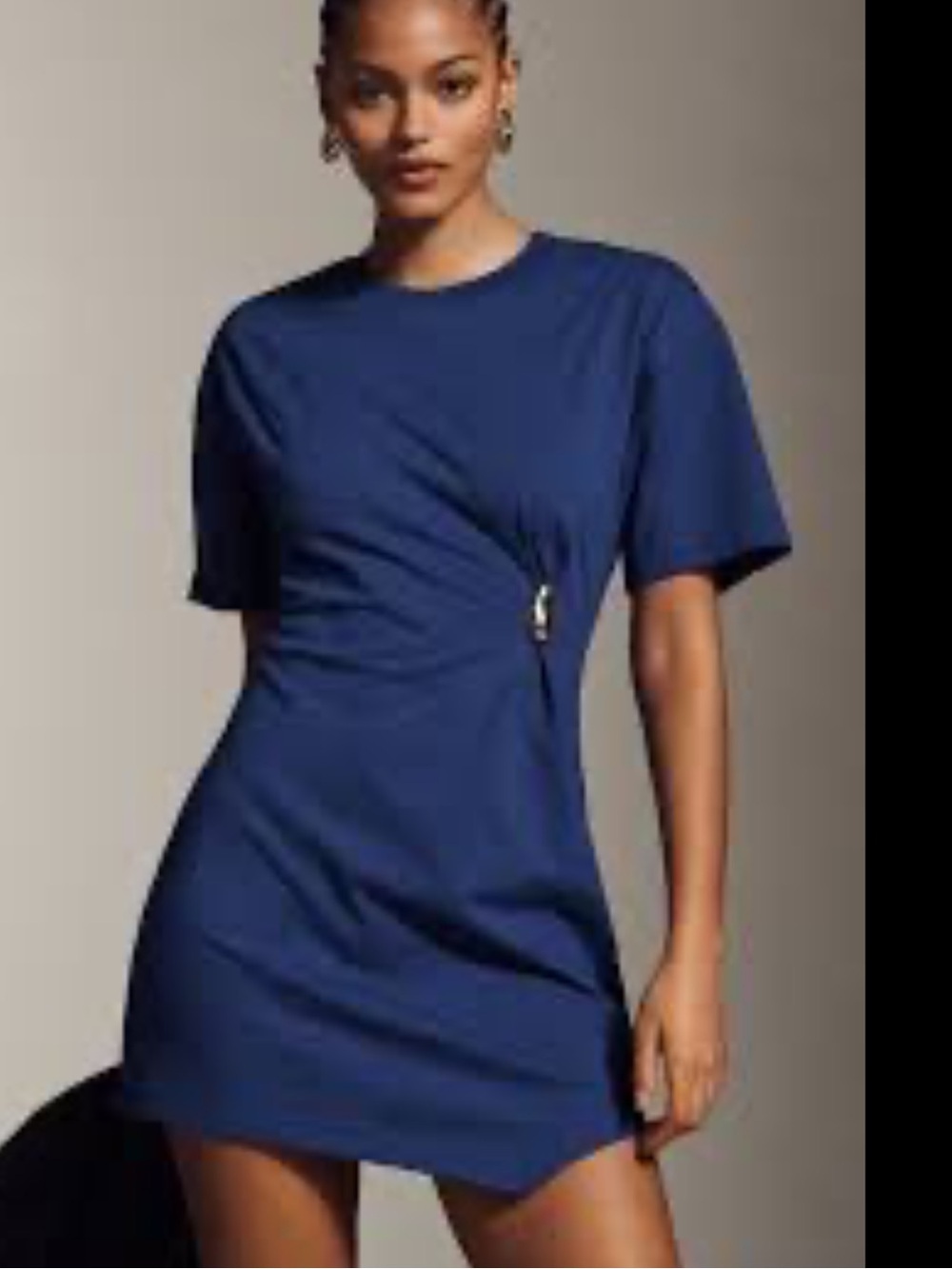 Anthropologie Gathered Mini Dress Blue Size Small